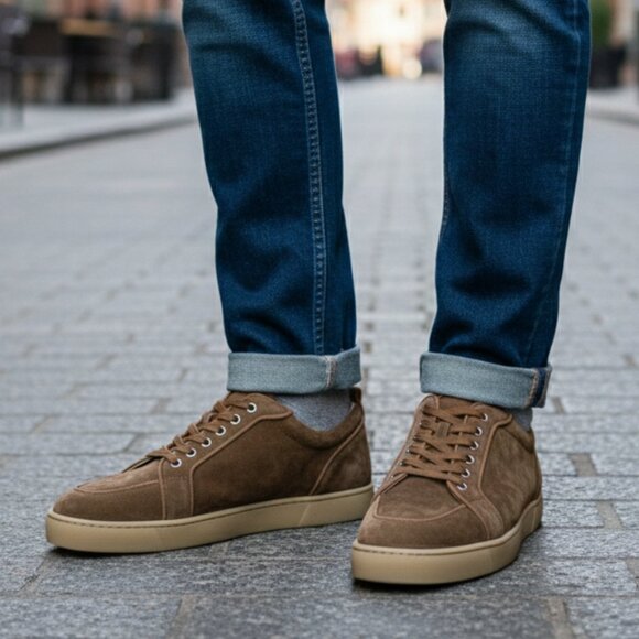 Christian Louboutin 3180608 Men's Suede Rantulow Orlato Flat Veau Velours sz 44 - Picture 2 of 14